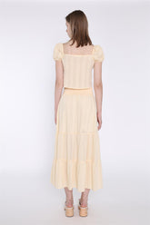 Pale-Lemon Tie-Front Top